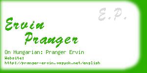 ervin pranger business card